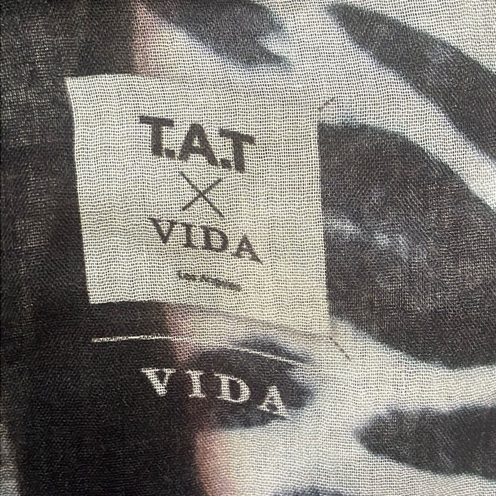 VIDA Black and White Modal Scarf Original Artwork by Todd Anthony Taylor - Picture 4 of 6